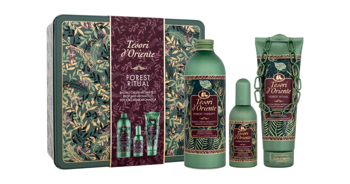 Tesori d´Oriente Forest Ritual Geschenkset Eau de Parfum 100 ml +  Badeschaum 500 ml + Duschcreme 250 ml + Dose
